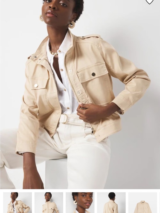 White House Black Market Jackets & Blazers - White House Black Market Beige Cropped Utility Jacket
